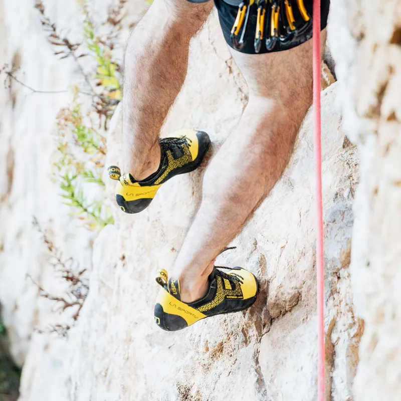 La Sportiva Katana Lace Climbing Shoe in Black/Yellow-9